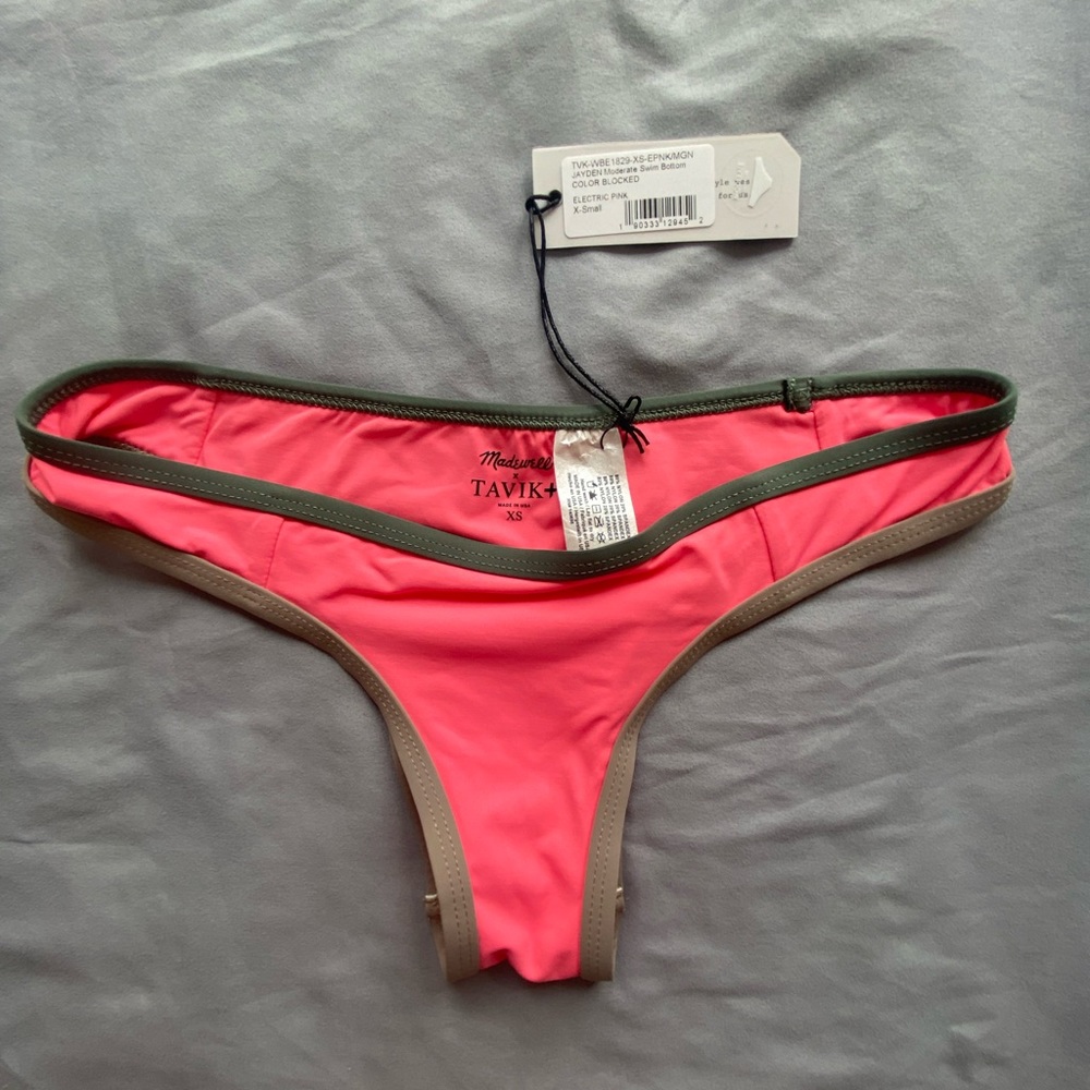 Electric Pink  Madewell X Tavik Bikini Bottoms XS - Picture 4 of 7
